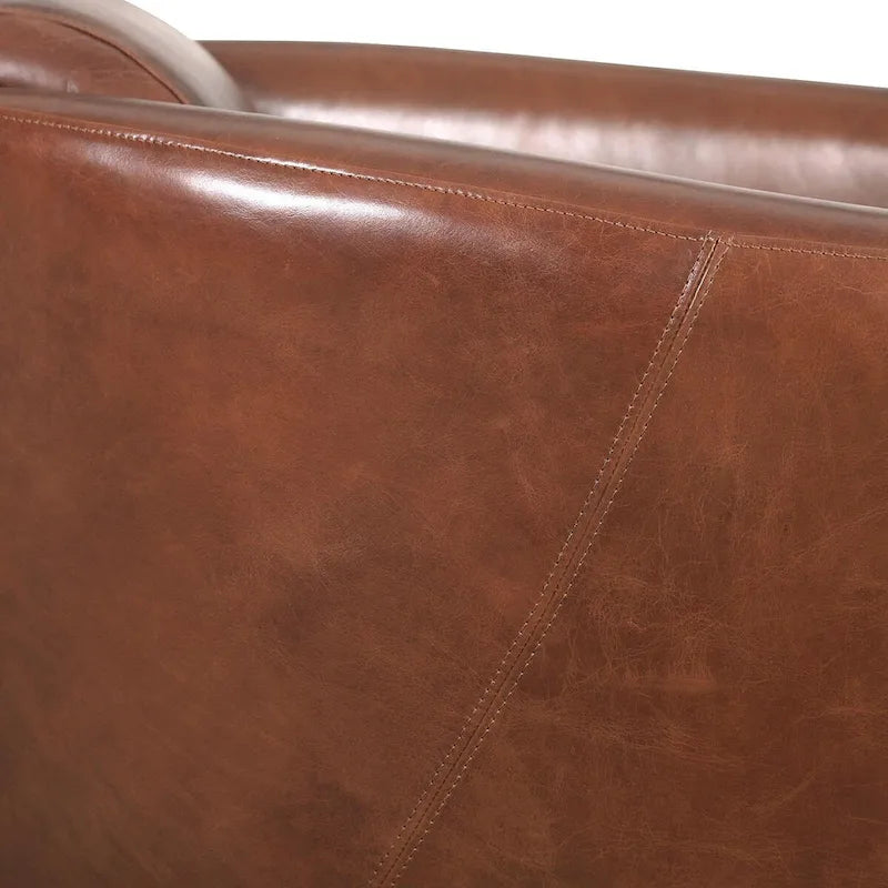 Top Grain Leather Armchair - Brown - Single Seat