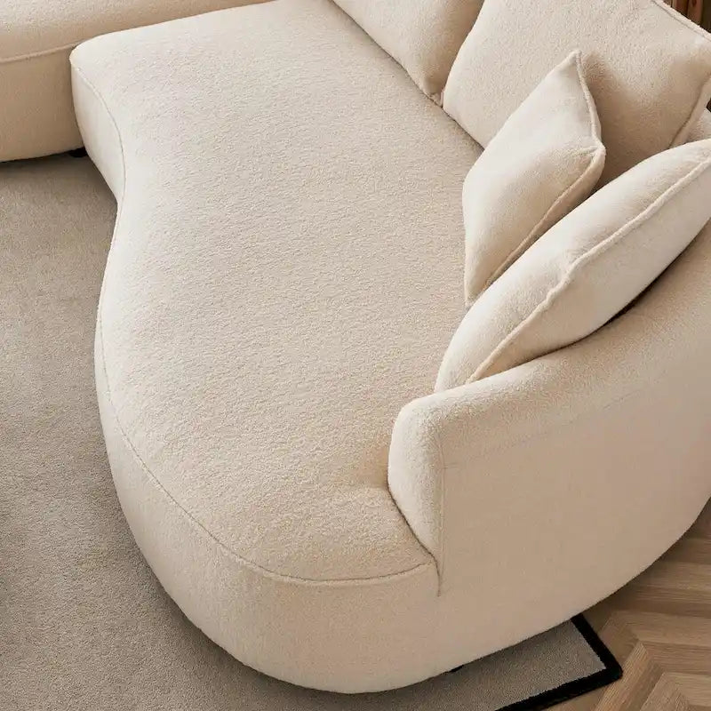 122.8 Divano curvo Modern Teddy Fabric Cloud – Lato sinistro