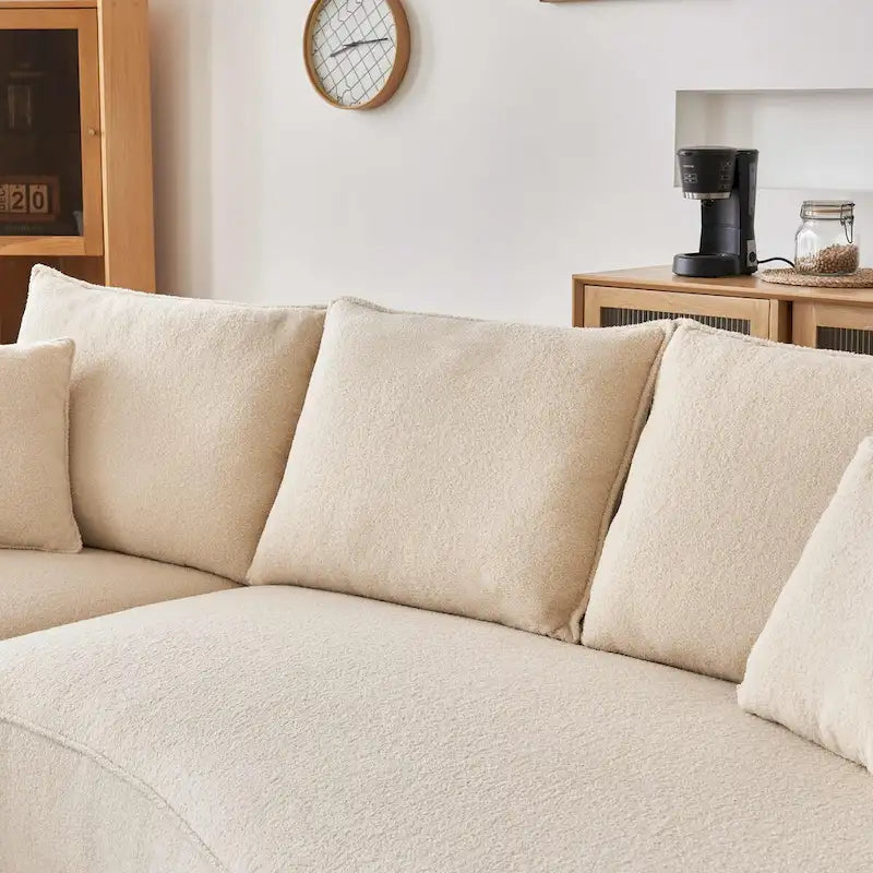 122.8 Divano curvo Modern Teddy Fabric Cloud – Lato sinistro
