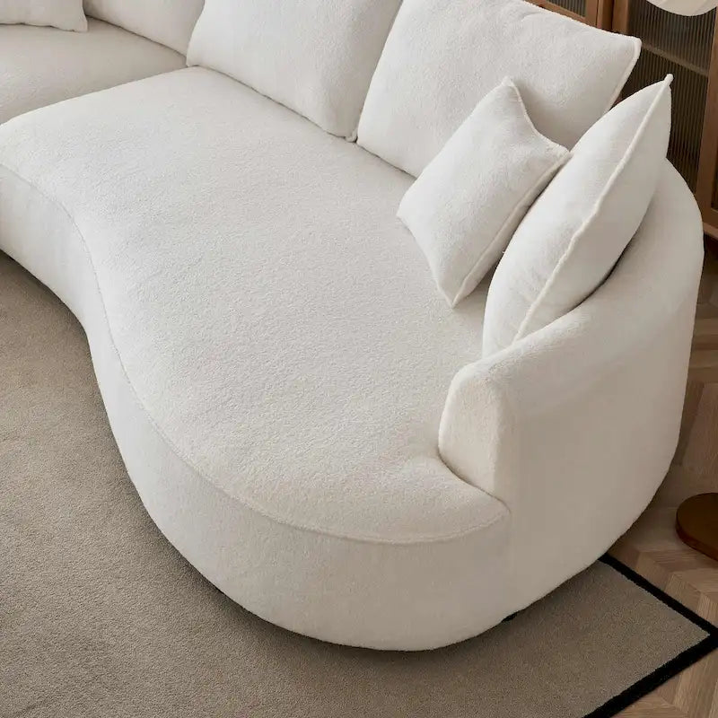 122.8 Divano curvo Modern Teddy Fabric Cloud – Lato sinistro