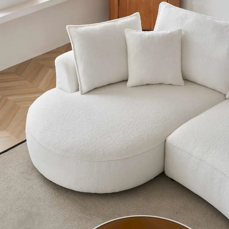 122.8 Divano curvo Modern Teddy Fabric Cloud – Lato sinistro