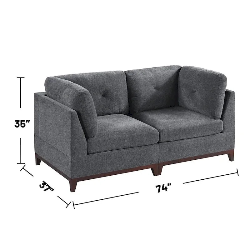 Set Divano Modulare a 6 Pezzi in Ciniglia