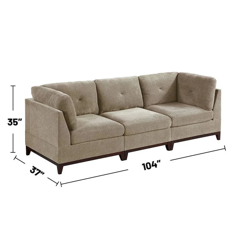 Set Divano Modulare a 6 Pezzi in Ciniglia