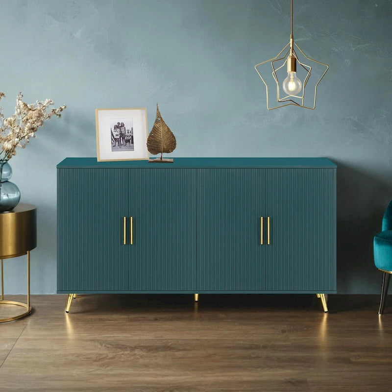 Mobile TV in legno con mobiletto contenitore e ripiani regolabili, console multimediale per soggiorno e camera da letto