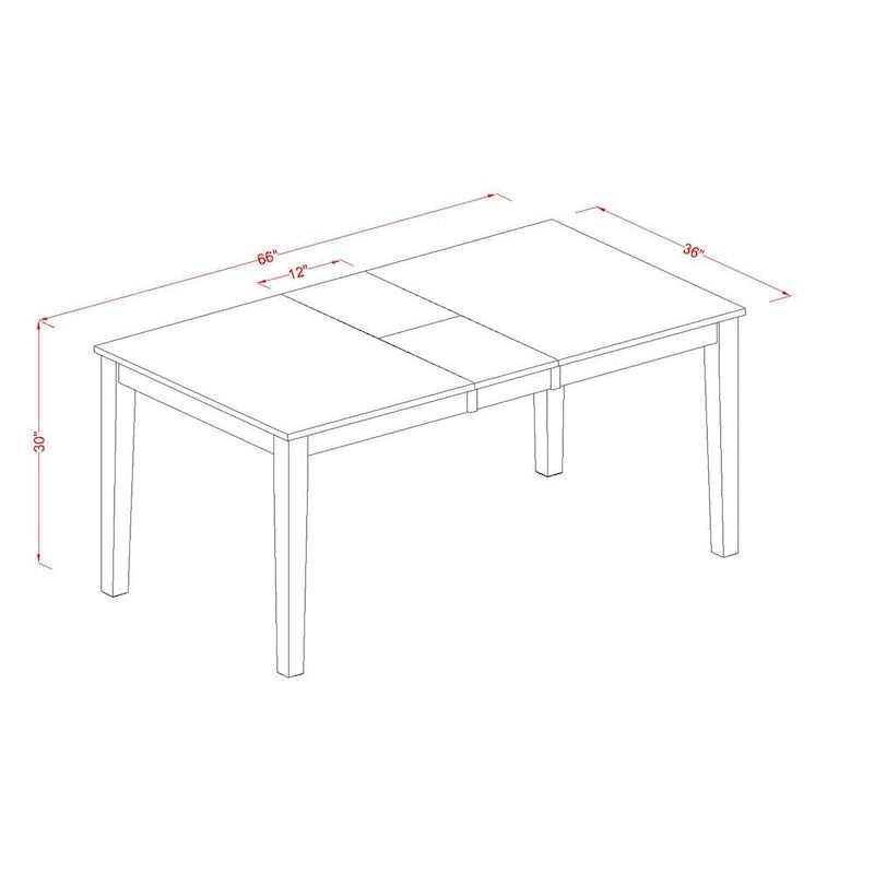 East West Furniture Set da pranzo con tavolo rettangolare e sedie da pranzo con panca (opzioni tipo di seduta della sedia)