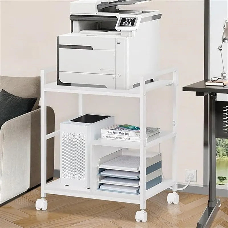 Supporto per stampante con stazione di ricarica e porte USB, grande, 3 livelli - 24P x 18,62L x 30,86A
