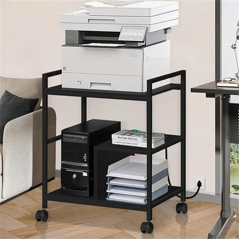 Supporto per stampante con stazione di ricarica e porte USB, grande, 3 livelli - 24P x 18,62L x 30,86A