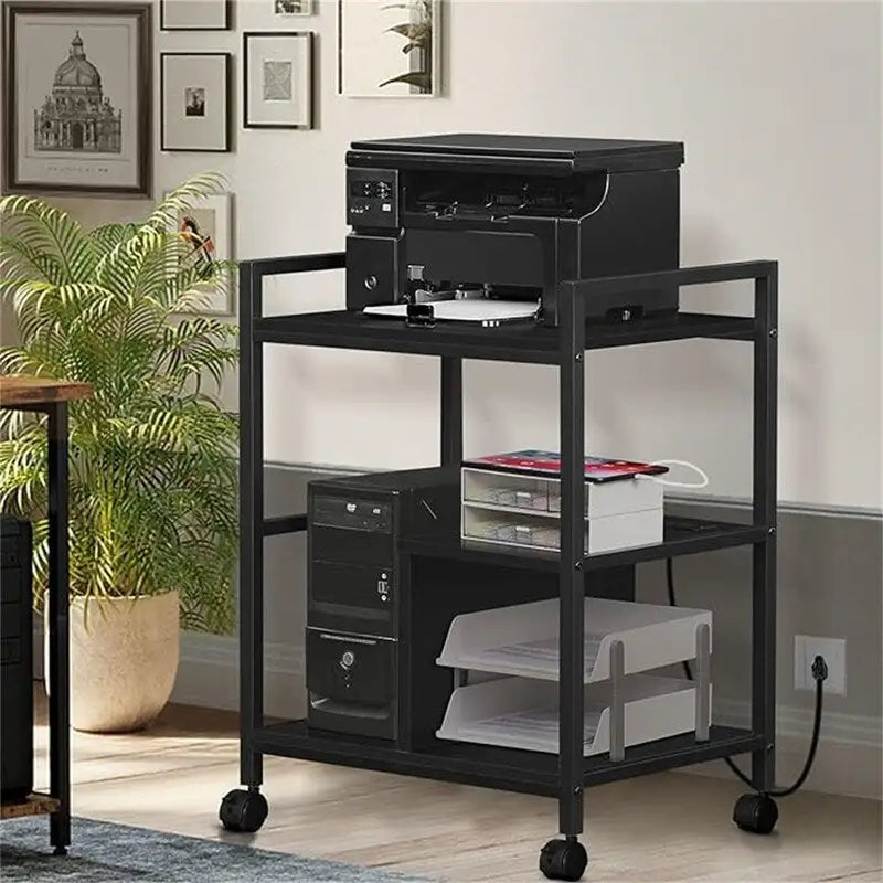 Supporto per stampante con stazione di ricarica e porte USB, grande, 3 livelli - 24P x 18,62L x 30,86A