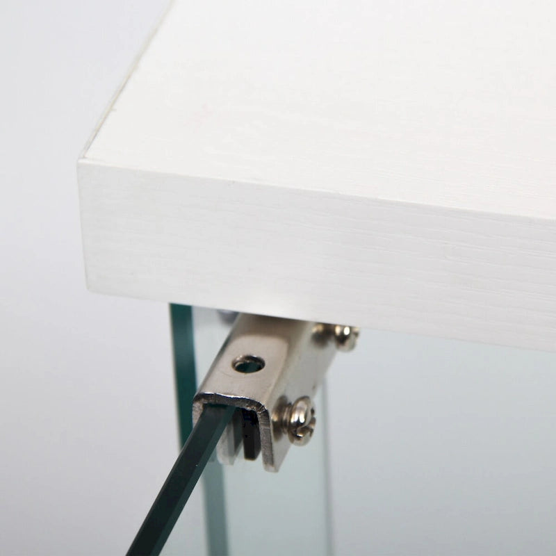 White One-Door Glass Display Cabinet with 3 Shelves