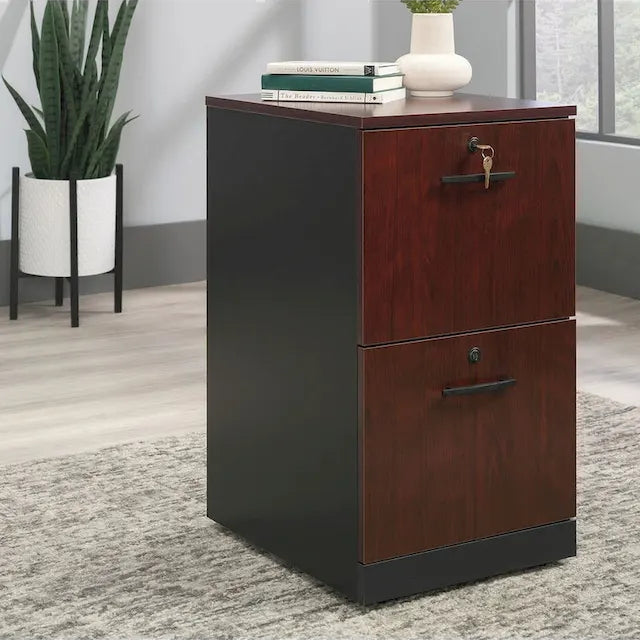 2-Drawer Mobile File Cabinet - Timber Oak & Black