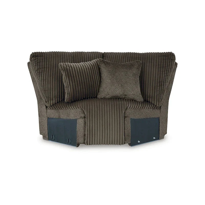 Divano sezionale reclinabile a 6 posti con chaise longue Top Tier marrone di Signature Design by Ashley - 147 L x 134 P x 41 A