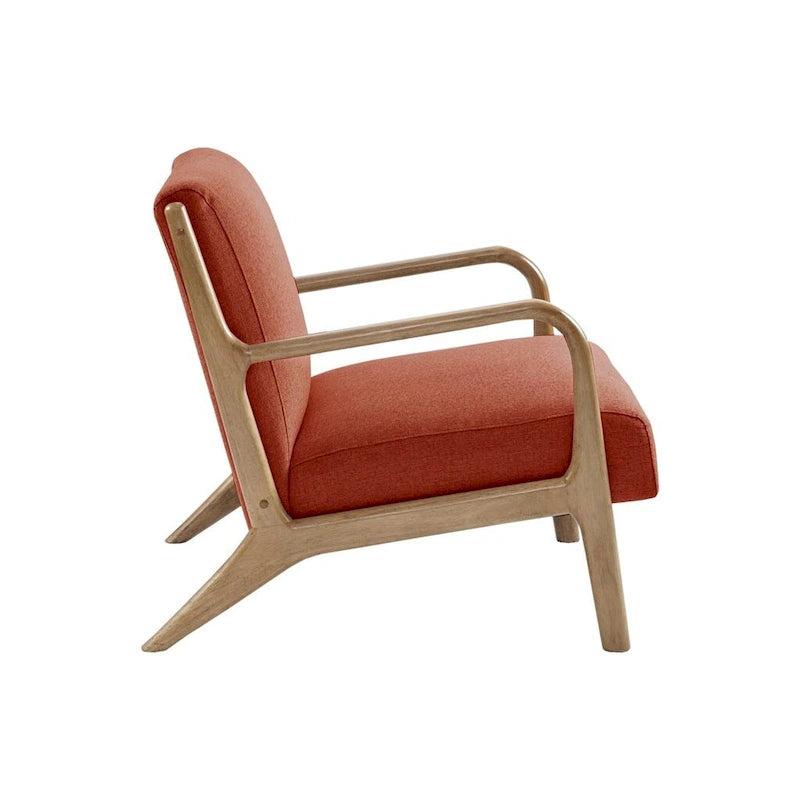 Mid-Century Lounge Chair with Wood Frame (Spice)