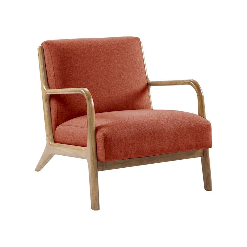 Mid-Century Lounge Chair with Wood Frame (Spice)