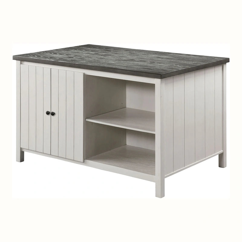Hanto - Set da pranzo 7 pezzi a misura bancone, in legno massello, bianco di Furniture of America