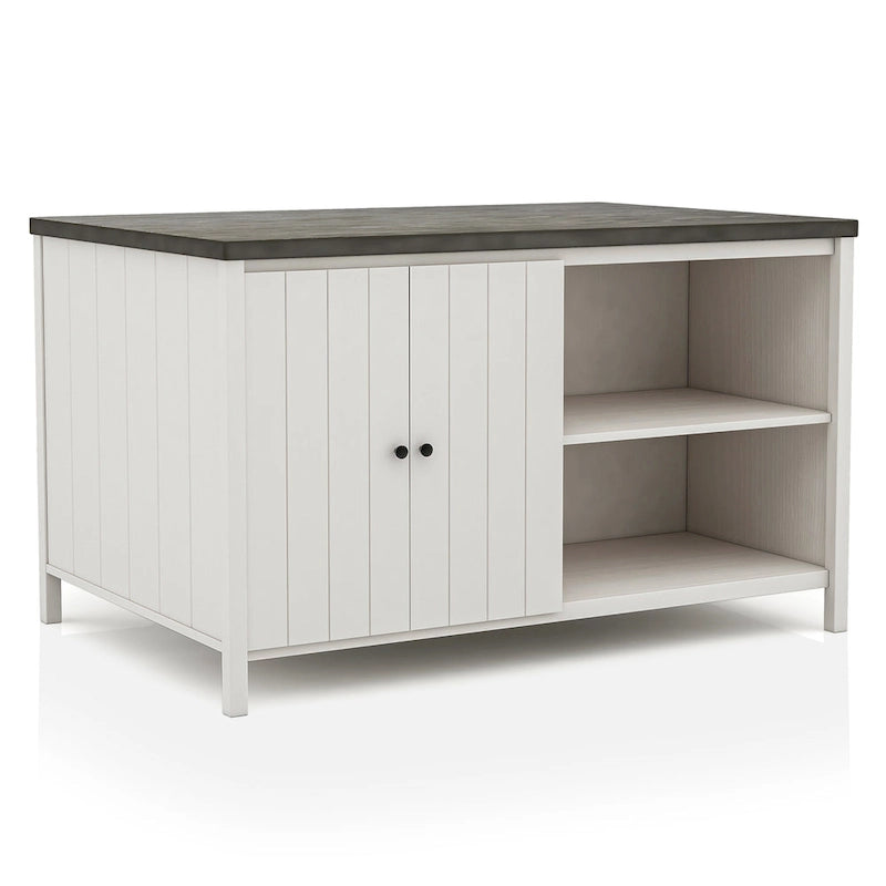 Hanto - Set da pranzo 7 pezzi a misura bancone, in legno massello, bianco di Furniture of America