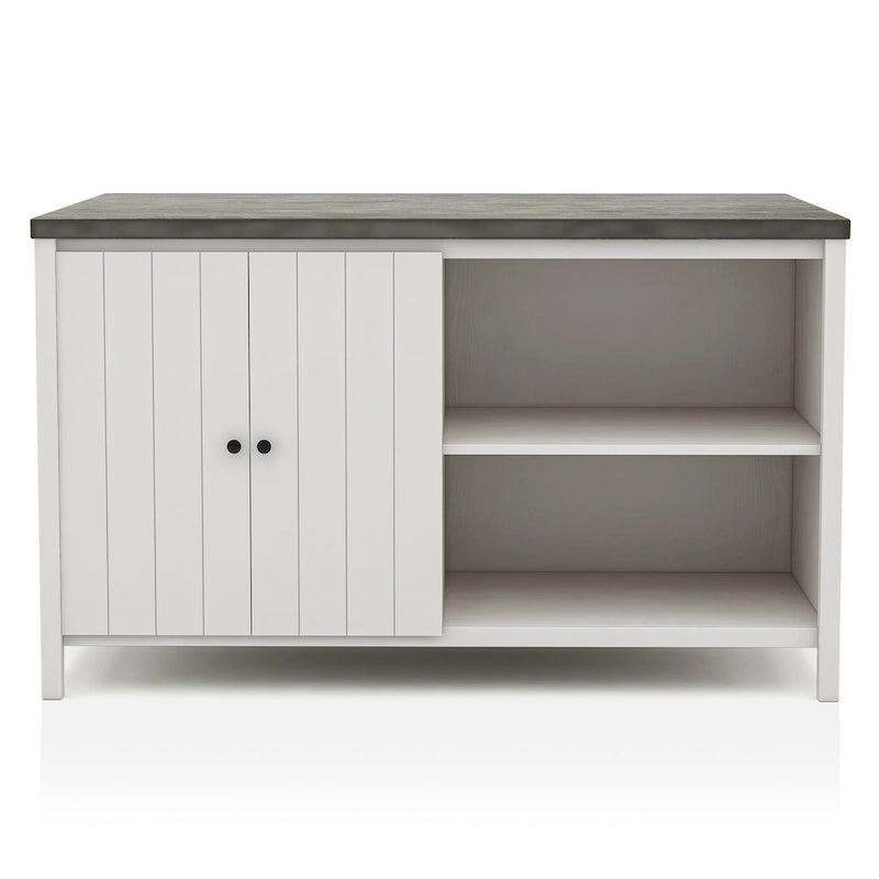 Hanto - Set da pranzo 7 pezzi a misura bancone, in legno massello, bianco di Furniture of America