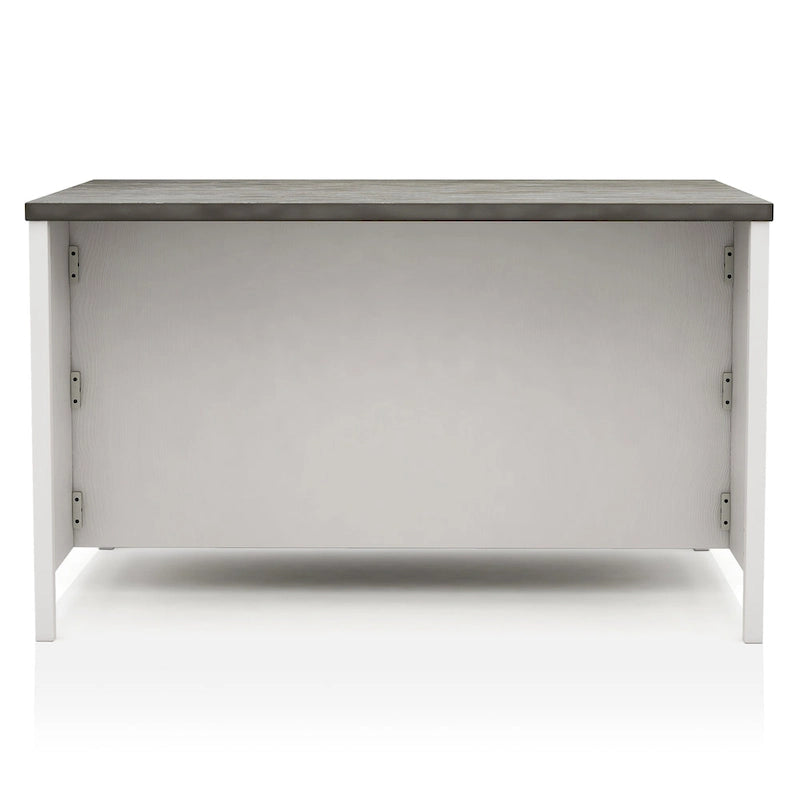 Hanto - Set da pranzo 7 pezzi a misura bancone, in legno massello, bianco di Furniture of America