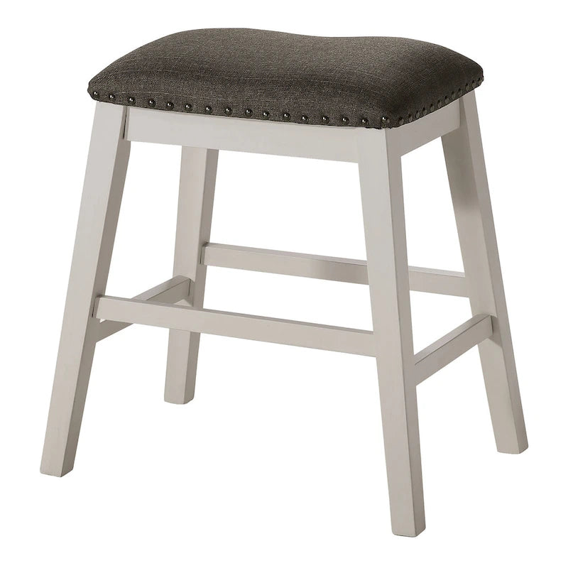 Hanto - Set da pranzo 7 pezzi a misura bancone, in legno massello, bianco di Furniture of America