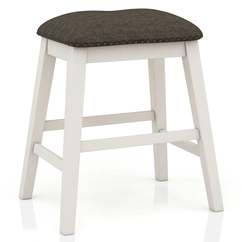 Hanto - Set da pranzo 7 pezzi a misura bancone, in legno massello, bianco di Furniture of America