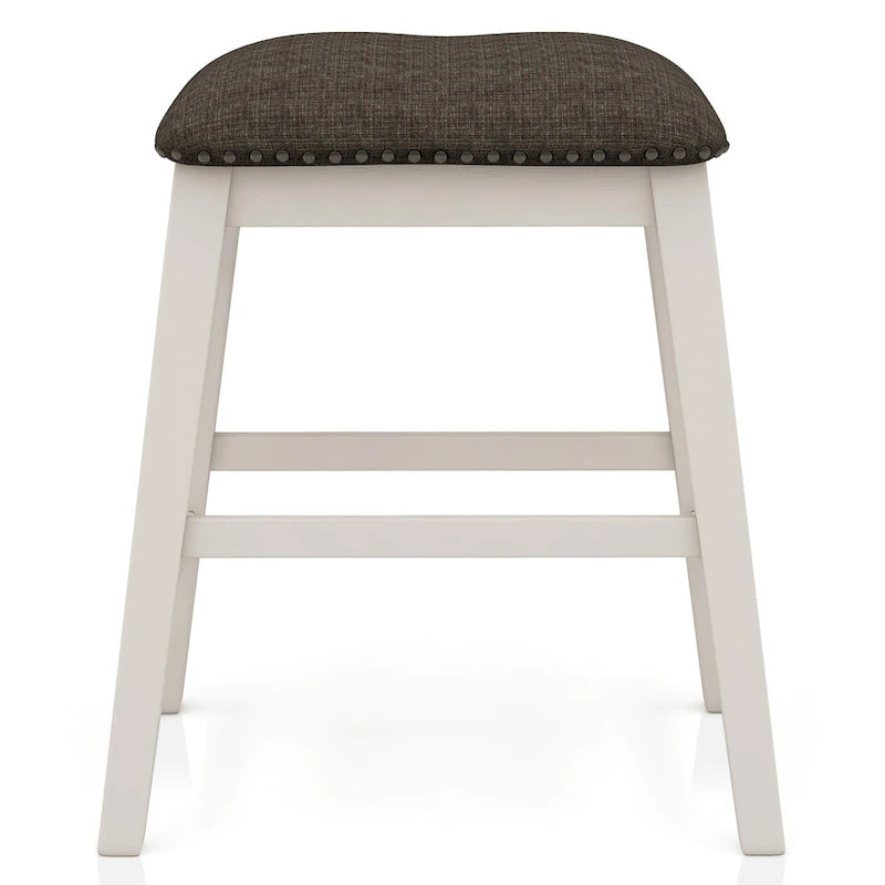 Hanto - Set da pranzo 7 pezzi a misura bancone, in legno massello, bianco di Furniture of America