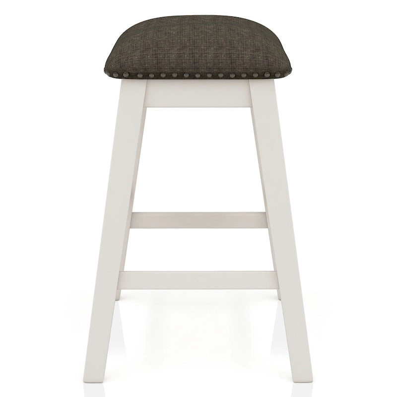 Hanto - Set da pranzo 7 pezzi a misura bancone, in legno massello, bianco di Furniture of America