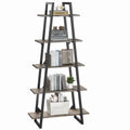 5-Tier Bookshelf - Oak/Grey - Industrial Style - Adult