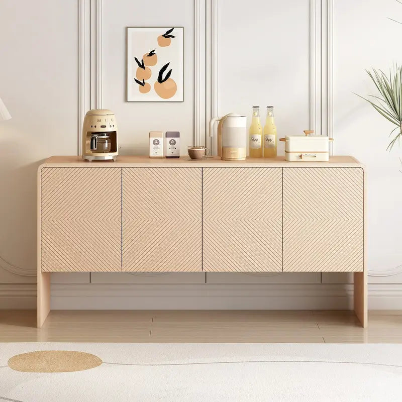 Credenza 4 ante 60L con ripiani regolabili (crema)