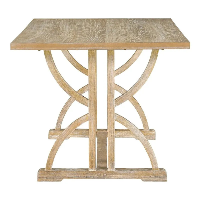 Set da tavolo da pranzo rettangolare retrò da 6 pezzi per 6 persone