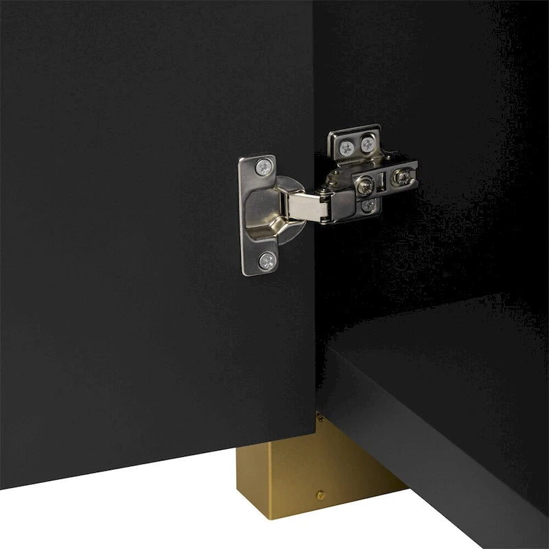 Wood Storage Cabinet with 4 Doors and Adjustable Shelves - Multiple Colors