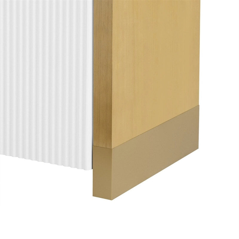 Wood Storage Cabinet with 4 Doors and Adjustable Shelves - Multiple Colors