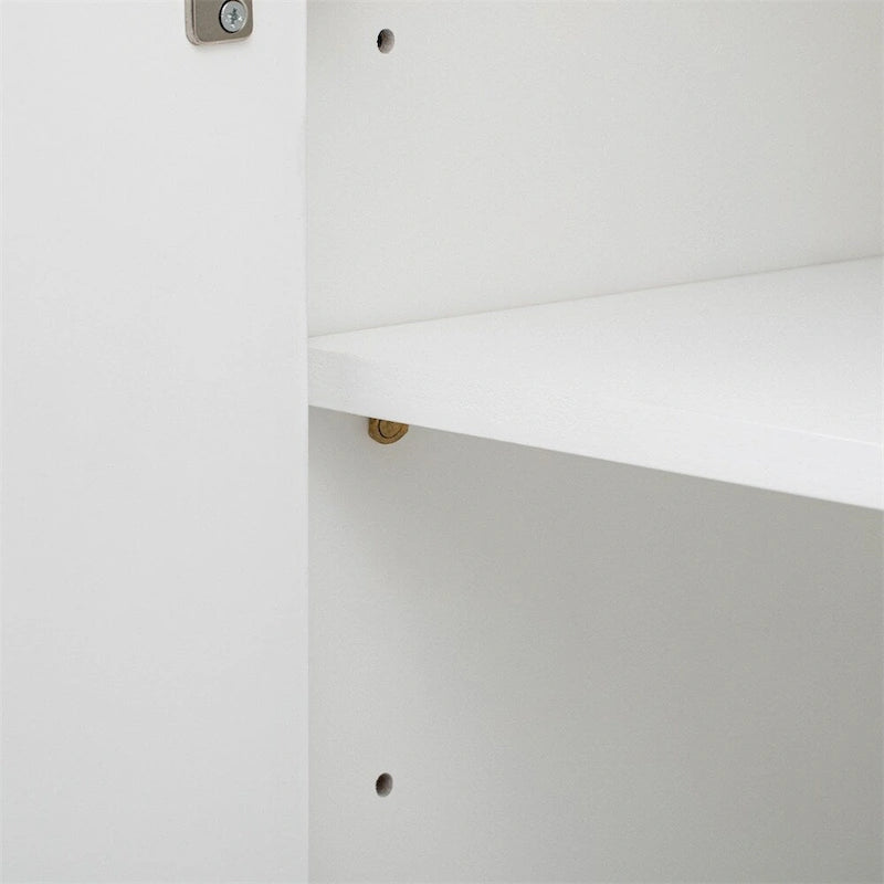 Wood Storage Cabinet with 4 Doors and Adjustable Shelves - Multiple Colors