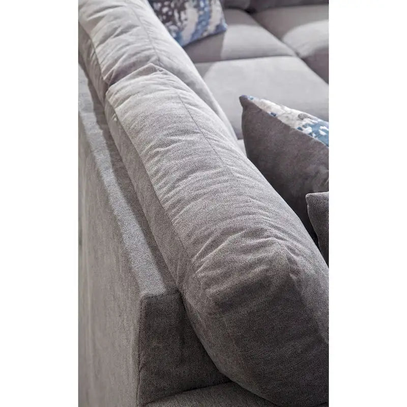 Divano componibile a U American Furniture Classics Graphite Model A414V6-K2 con 4 cuscini decorativi