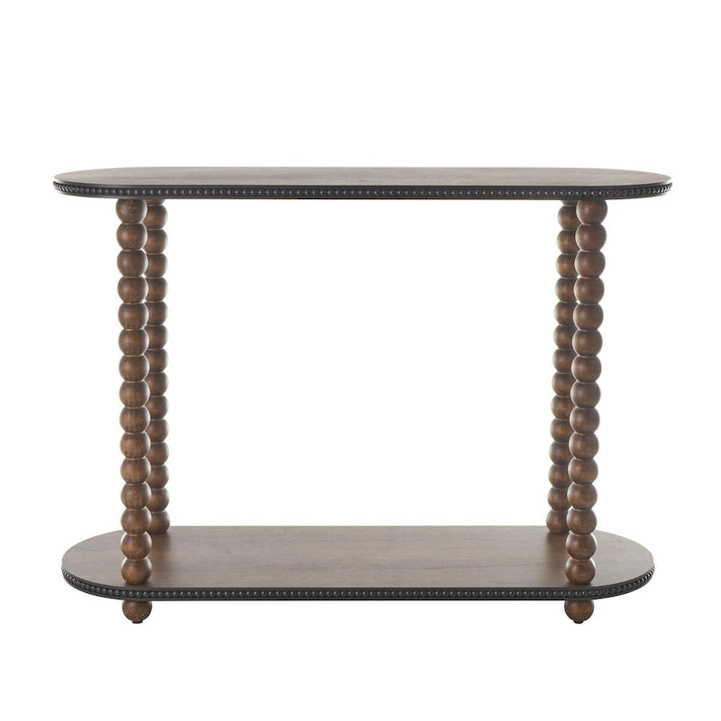 Consolle Roche River Decor con 1 ripiano, gambe a fuso, bordi a perline - Marrone