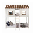 Letto a castello in legno Twin Over Twin in bianco e rovere rustico