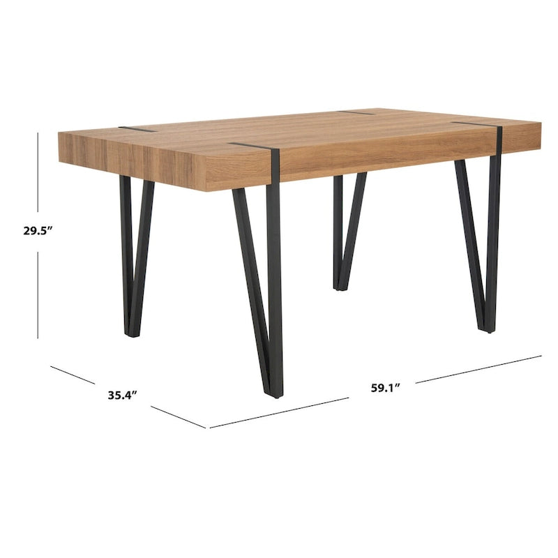 Tavolo da pranzo rustico industriale di metà secolo SAFAVIEH Asal - 59,1 L x 35,4 P x 29,5 H - 59Lx35Px30H