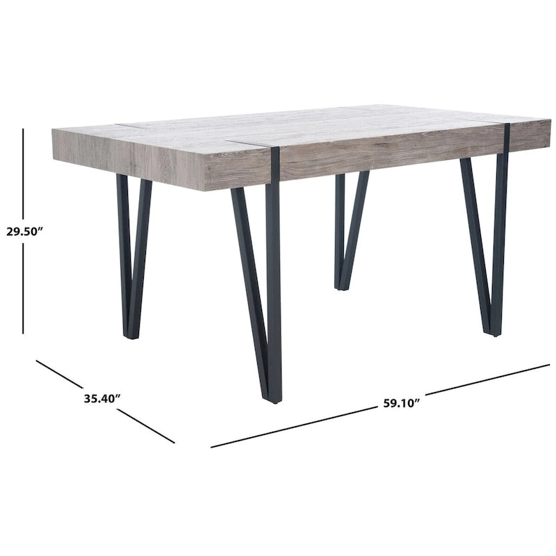 Tavolo da pranzo rustico industriale di metà secolo SAFAVIEH Asal - 59,1 L x 35,4 P x 29,5 H - 59Lx35Px30H