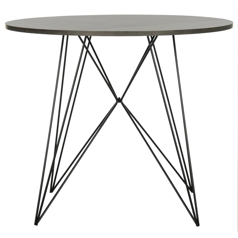 SAFAVIEH Zorana Tavolo da Pranzo Rotondo Grigio Scuro / Nero - 35,4 x 35,4 x 29,5 - 35Lx35Px30A