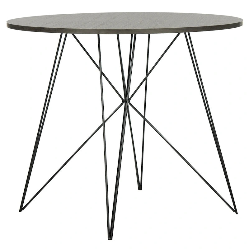 SAFAVIEH Zorana Tavolo da Pranzo Rotondo Grigio Scuro / Nero - 35,4 x 35,4 x 29,5 - 35Lx35Px30A