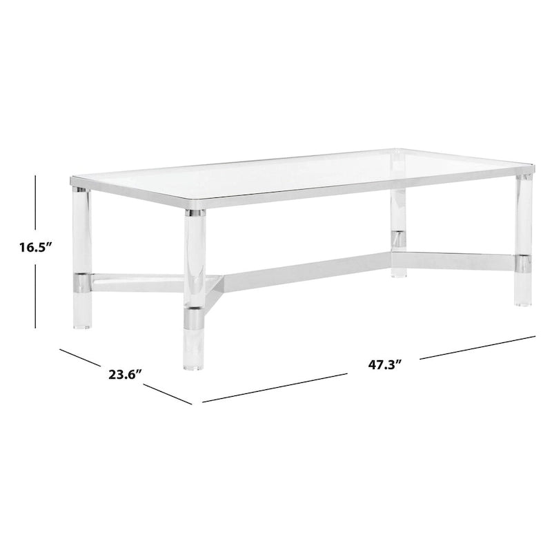 SAFAVIEH Couture Giang Tavolino da caffè in acrilico argento - 47Lx24Px17A