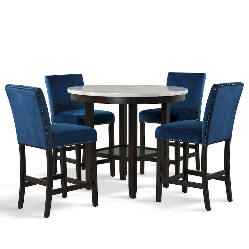 Set da 5 pezzi rotondo da bancone Reginald New Classic Furniture