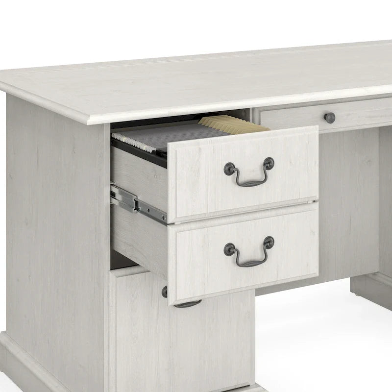 Scrivania Direzionale Bush Furniture Saratoga con Cassetti e Vani Contenitori
