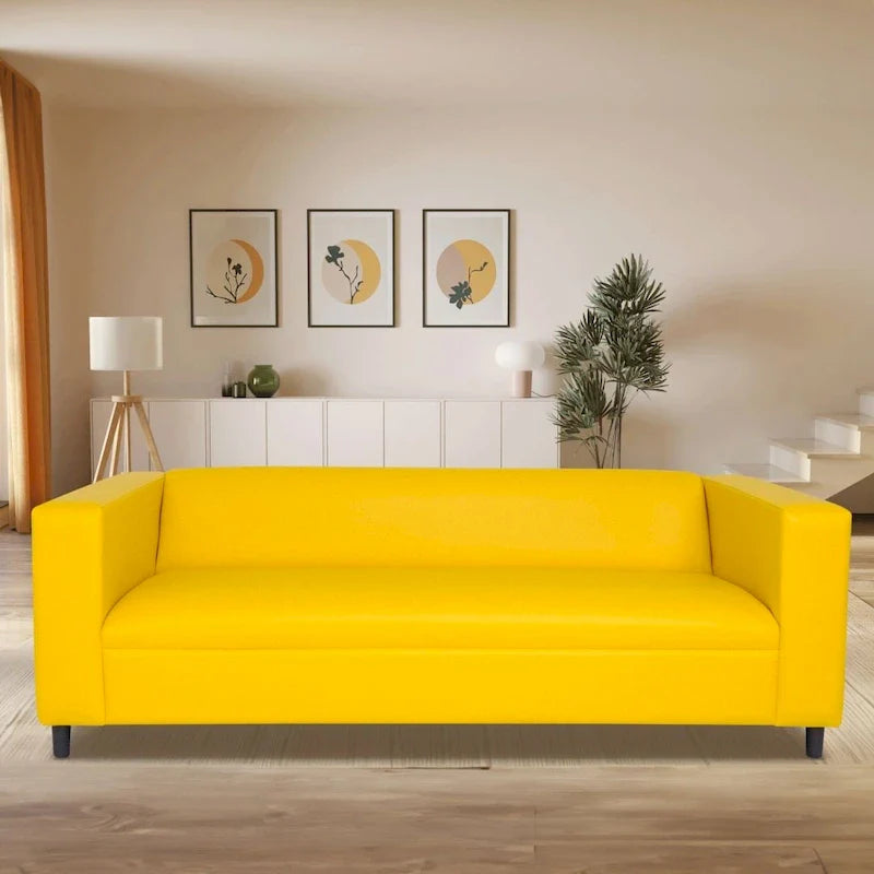 Divano a 3 posti moderno di metà secolo Coast to Coast Sofas, in ecopelle con struttura in legno massello e rivestito