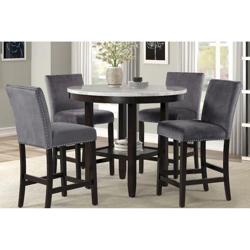 Set da 5 pezzi rotondo da bancone Reginald New Classic Furniture