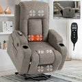 Poltrona reclinabile elettrica Lazy Boy Power Lift, moderna poltrona massaggiante a motore singolo con riscaldamento lombare, porta di ricarica USB, portabicchieri