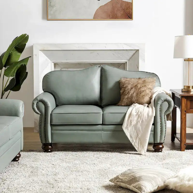Divano Angel Transitional in vera pelle con schienale trapuntato di HULALA HOME