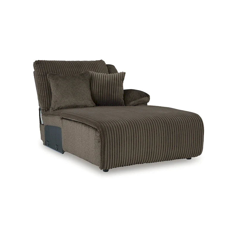 Divano sezionale reclinabile a 6 posti con chaise longue Top Tier marrone di Signature Design by Ashley - 147 L x 134 P x 41 A