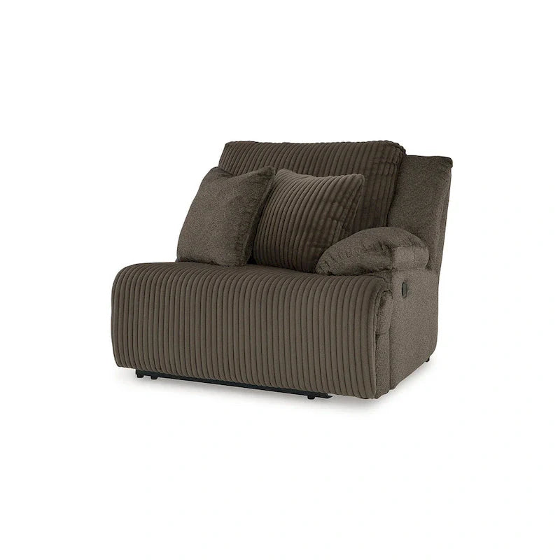 Divano sezionale reclinabile a 6 posti con chaise longue Top Tier marrone di Signature Design by Ashley - 147 L x 134 P x 41 A