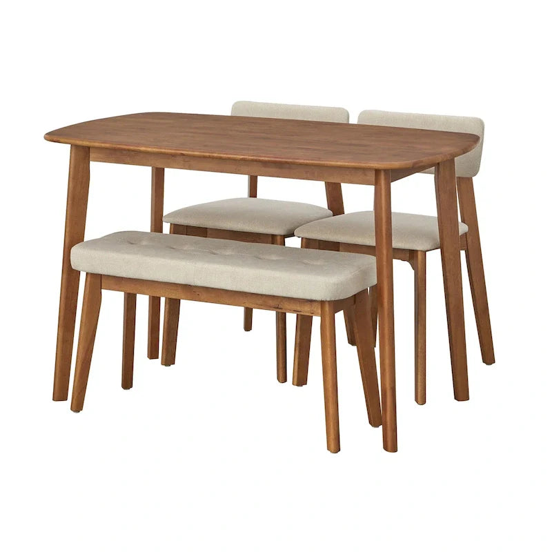 Set da pranzo 4 pezzi in legno massello Nettie Simple Living