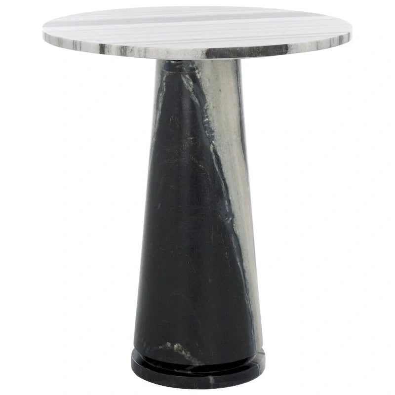 Tavolino d'appoggio rotondo alto in marmo Ghicu di SAFAVIEH Couture - 55,8 cm L x 53,3 cm P x 61 cm A - 53,3x53,3x61 cm