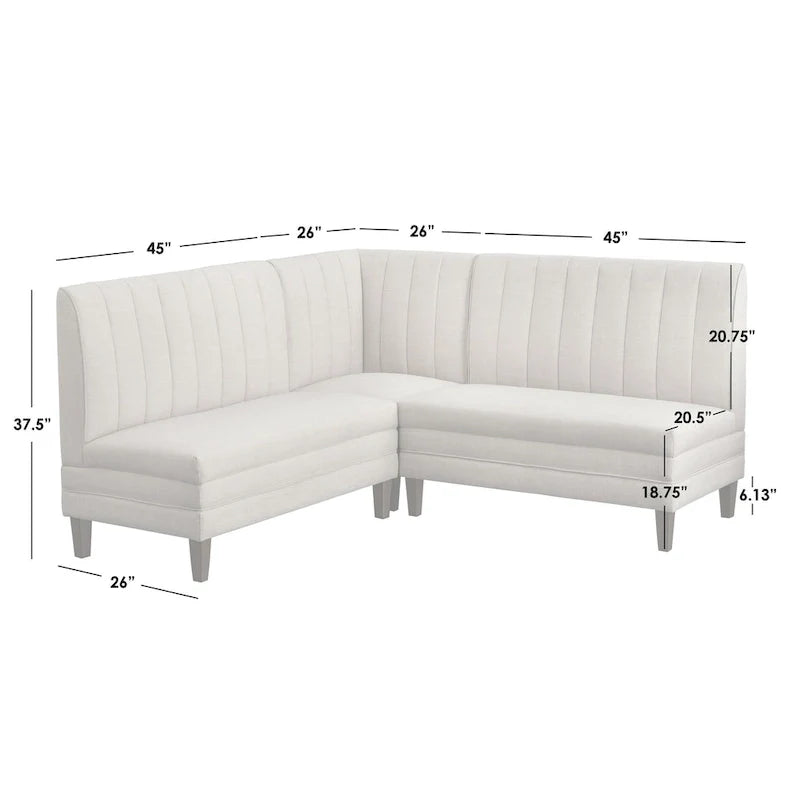 Set Panca Imbottita a Schienale Canaletto 3 Pezzi Kerrington di Lifestorey